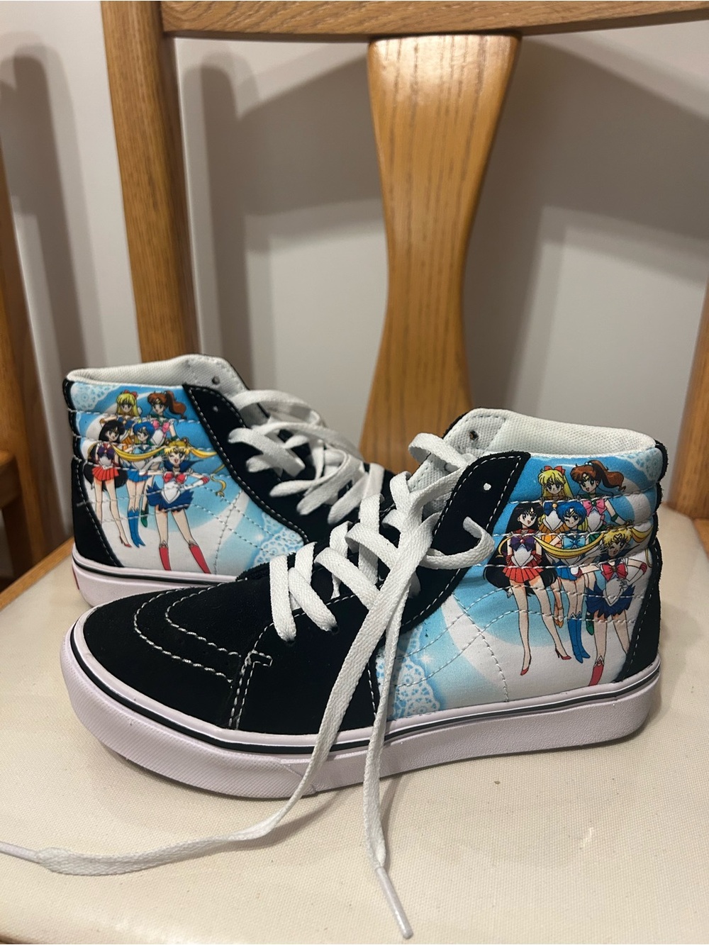 Vans x Sailor Moon ComfyCush Sneakers in White and Teal